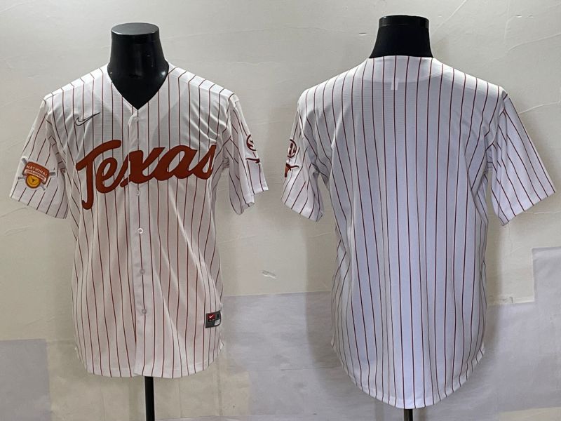 Men Texas Longhorns Blank White stripe Nike joint Name NCAA 2025 Jersey style 2->ncaa teams->NCAA Jersey